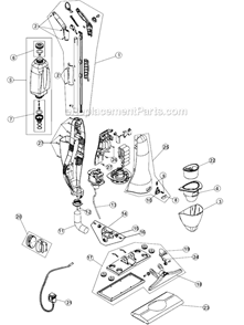 Page A Diagram and Parts List for MCE4500  Dirt Devil Upright Vacuum